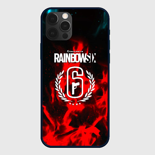 Чехол iPhone 12 Pro Max Rainbow six огненный стиль / 3D-Черный – фото 1