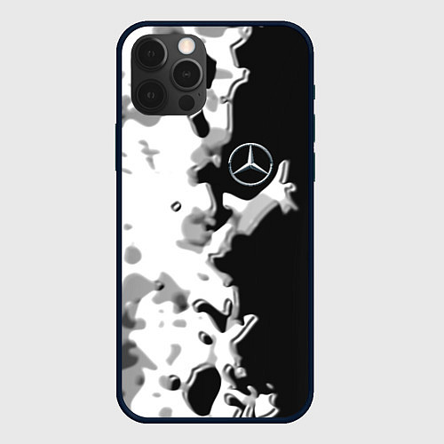 Чехол iPhone 12 Pro Max Mercedes benz sport germany steel / 3D-Черный – фото 1