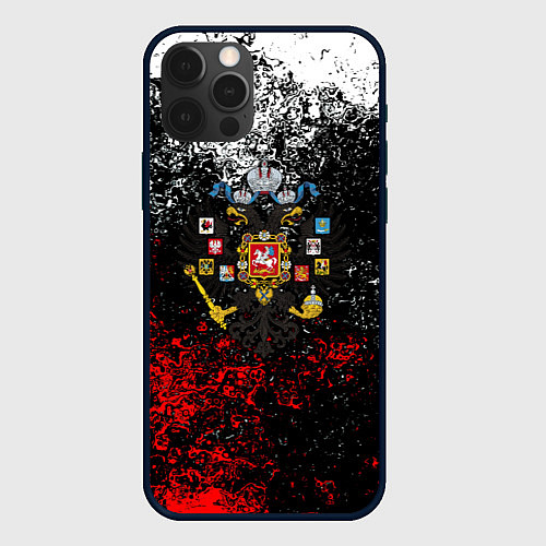 Чехол iPhone 12 Pro Max Россия имперская брызги красок / 3D-Черный – фото 1