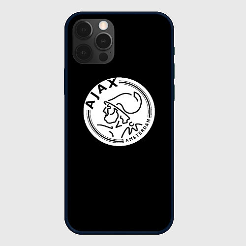 Чехол iPhone 12 Pro Max Ajax fc белое лого / 3D-Черный – фото 1