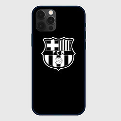 Чехол iPhone 12 Pro Max Barcelona fc club белое лого