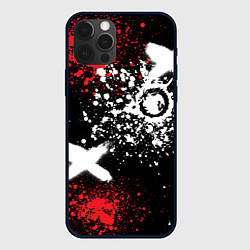 Чехол iPhone 12 Pro Max Дракон уроборос на фоне брызг красок и граффити