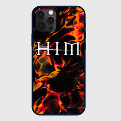 Чехол для iPhone 12 Pro Max HIM red lava, цвет: 3D-черный