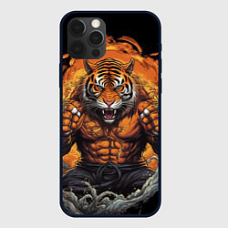 Чехол iPhone 12 Pro Max Муай - Тай тигр в стойке боевые искусства