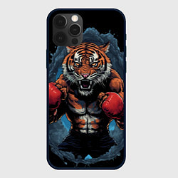 Чехол для iPhone 12 Pro Max Муай - Тай тигр в стойке боевые искусства, цвет: 3D-черный