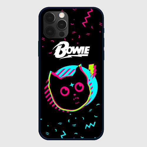 Чехол iPhone 12 Pro Max David Bowie - rock star cat / 3D-Черный – фото 1