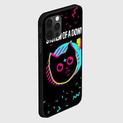 Чехол для iPhone 12 Pro Max System of a Down - rock star cat, цвет: 3D-черный — фото 2