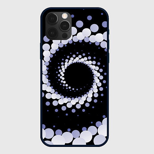Чехол iPhone 12 Pro Max Спираль из окружностей / 3D-Черный – фото 1