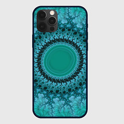 Чехол для iPhone 12 Pro Max Круговой фрактал, цвет: 3D-черный