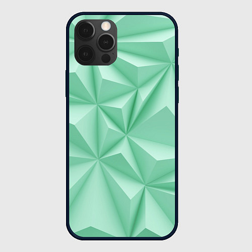 Чехол iPhone 12 Pro Max Объемные пирамидки / 3D-Черный – фото 1