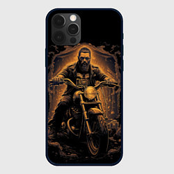 Чехол для iPhone 12 Pro Max Брутальный мотоциклист, цвет: 3D-черный