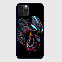 Чехол iPhone 12 Pro Max Мотоцикл в стиле киберпанк