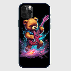 Чехол для iPhone 12 Pro Max Большой плюшевый медведь играет на гитаре, цвет: 3D-черный