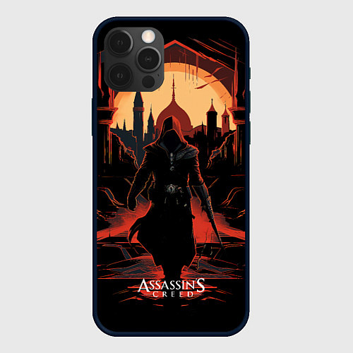 Чехол iPhone 12 Pro Max Assassins creed заброшенный старый город / 3D-Черный – фото 1