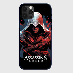 Чехол для iPhone 12 Pro Max Assassins creed красная краска, цвет: 3D-черный