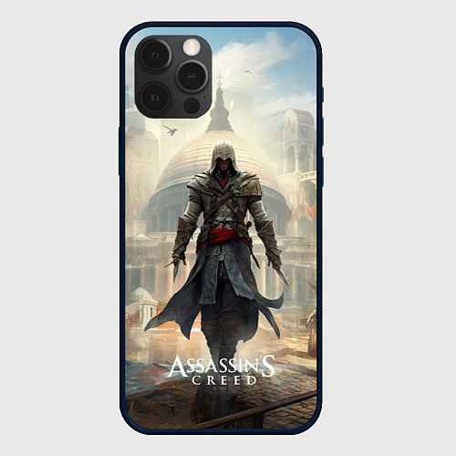 Чехол iPhone 12 Pro Max Assassins creed большой город / 3D-Черный – фото 1