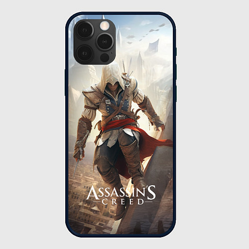 Чехол iPhone 12 Pro Max Assassins creed старинный город / 3D-Черный – фото 1