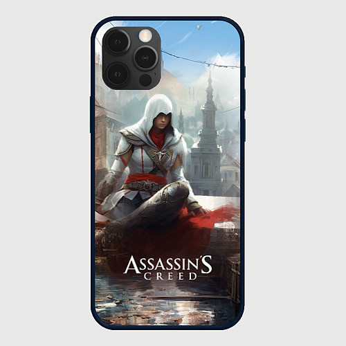 Чехол iPhone 12 Pro Max Assassins creed poster game / 3D-Черный – фото 1