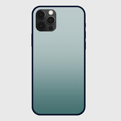 Чехол для iPhone 12 Pro Max Градиент светлый серо-бирюзовый, цвет: 3D-черный