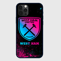 Чехол iPhone 12 Pro Max West Ham - neon gradient