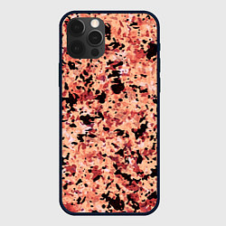 Чехол для iPhone 12 Pro Max Абстракция персиковый пятнистый, цвет: 3D-черный
