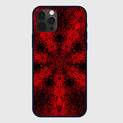 Чехол iPhone 12 Pro Max Мандала абстрактная красно-чёрный