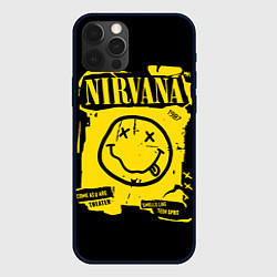 Чехол для iPhone 12 Pro Max Nirvana - смайлик, цвет: 3D-черный