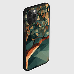 Чехол для iPhone 12 Pro Max Полигональное дерево с зелеными листьями, цвет: 3D-черный — фото 2