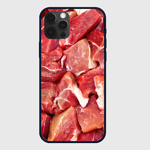 Чехол iPhone 12 Pro Max Куски мяса / 3D-Черный – фото 1