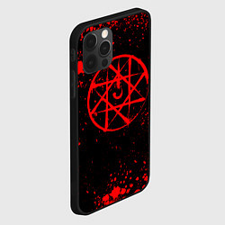 Чехол для iPhone 12 Pro Max Стальной алхимик - красные брызги, цвет: 3D-черный — фото 2