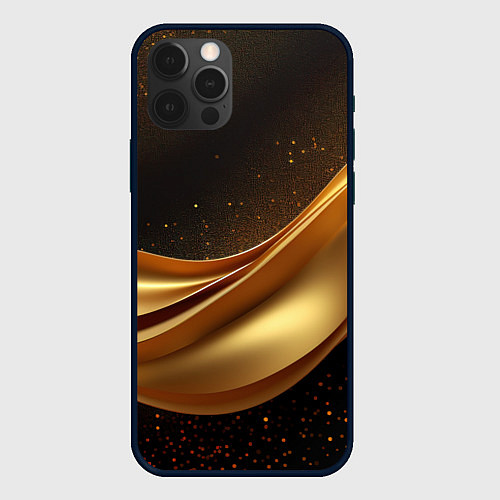 Чехол iPhone 12 Pro Max Золотая стильная абстракция на черном фоне / 3D-Черный – фото 1