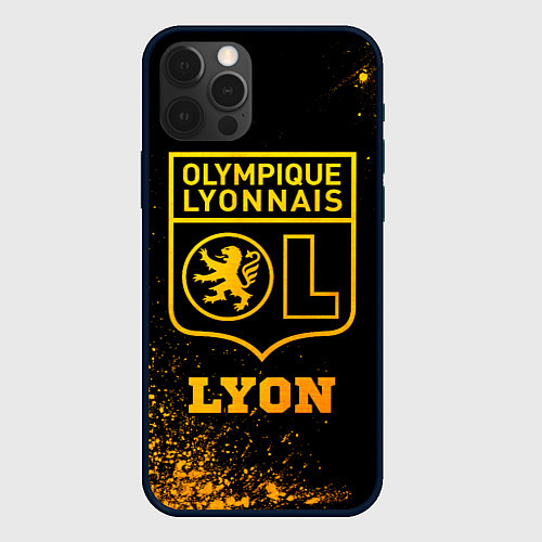 Чехол iPhone 12 Pro Max Lyon - gold gradient / 3D-Черный – фото 1