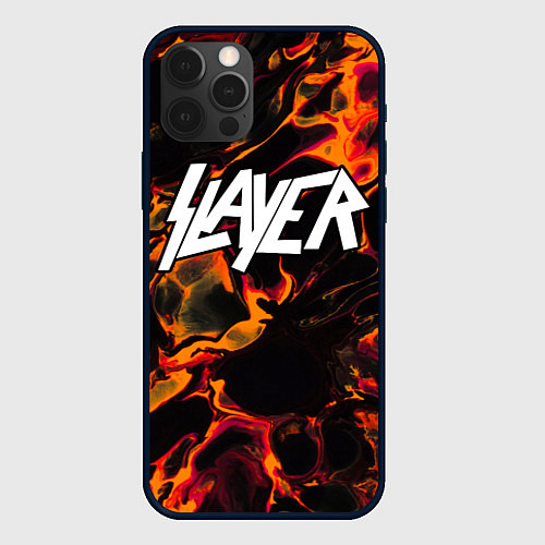 Чехол iPhone 12 Pro Max Slayer red lava / 3D-Черный – фото 1