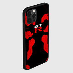 Чехол для iPhone 12 Pro Max Nissan GTR - Cyber red, цвет: 3D-черный — фото 2