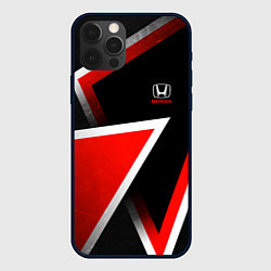 Чехол для iPhone 12 Pro Max Honda - красные треугольники, цвет: 3D-черный