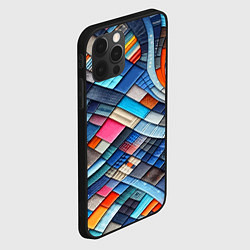 Чехол для iPhone 12 Pro Max Абстрактный авангардный пэчворк - нейросеть, цвет: 3D-черный — фото 2