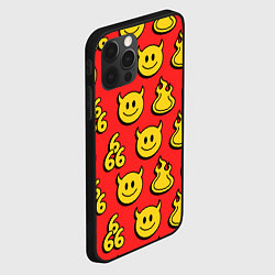 Чехол для iPhone 12 Pro Max 666 y2k emoji pattern, цвет: 3D-черный — фото 2