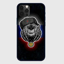 Чехол для iPhone 12 Pro Max Медведь с символикой РФ, цвет: 3D-черный