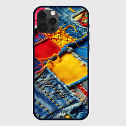 Чехол iPhone 12 Pro Max Colorful denim patchwork - ai art