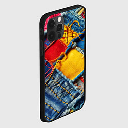 Чехол для iPhone 12 Pro Max Colorful denim patchwork - ai art, цвет: 3D-черный — фото 2