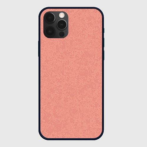 Чехол iPhone 12 Pro Max Однотонный персиковый текстура / 3D-Черный – фото 1