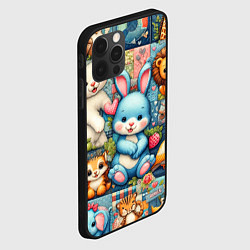 Чехол для iPhone 12 Pro Max Funny hare and his friends - patchwork, цвет: 3D-черный — фото 2