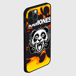 Чехол для iPhone 12 Pro Max Ramones рок панда и огонь, цвет: 3D-черный — фото 2