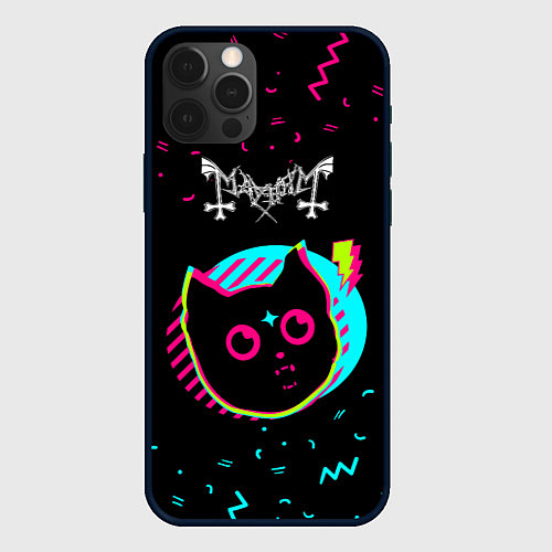 Чехол iPhone 12 Pro Max Mayhem - rock star cat / 3D-Черный – фото 1