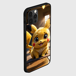 Чехол для iPhone 12 Pro Max Пикачу сидит в комнате, цвет: 3D-черный — фото 2