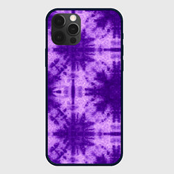 Чехол для iPhone 12 Pro Max Тай дай фиолетовый, цвет: 3D-черный