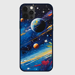 Чехол для iPhone 12 Pro Max Цвета вселенной, цвет: 3D-черный