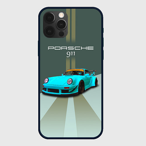 Чехол iPhone 12 Pro Max Порше 911 спортивный немецкий автомобиль / 3D-Черный – фото 1