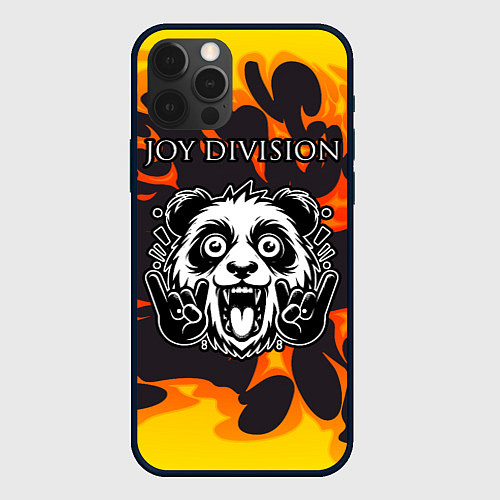 Чехол iPhone 12 Pro Max Joy Division рок панда и огонь / 3D-Черный – фото 1