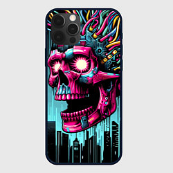 Чехол для iPhone 12 Pro Max Cyber skull - ai art fantasy, цвет: 3D-черный